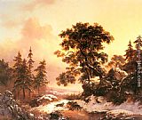 Famous Winter Paintings - Wolves in a Winter Landscape
